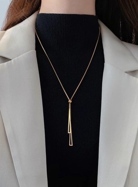 项链女高级配饰轻奢百搭锁骨2024新款爆款长款装饰毛衣链大气高档