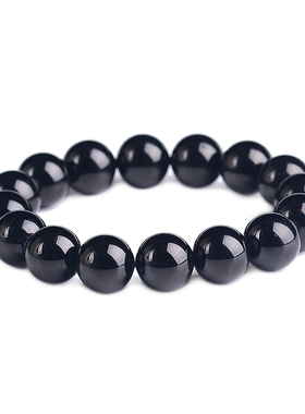 天然水晶老矿黑碧玺手链 净化除乌气单多圈手串男女饰品情侣新款