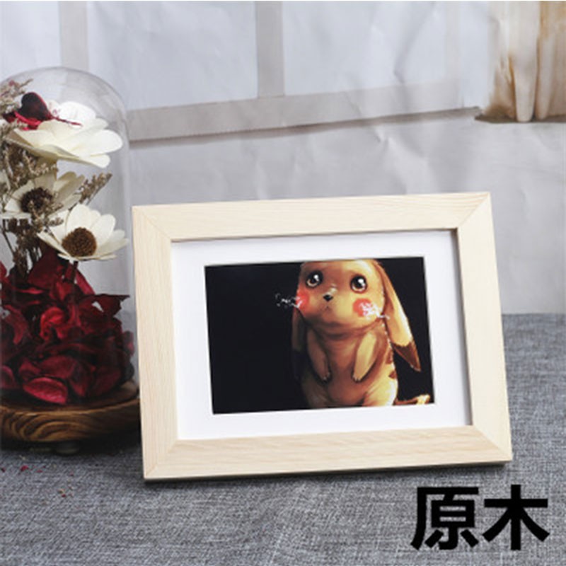 半开实木大相框挂墙全开照片二开简约儿童素描装裱框4开8开画框架