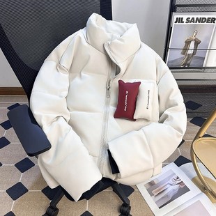 日系立领男女款棉衣冬季宽松情侣羽绒H棉服百搭加厚保暖棉袄子外