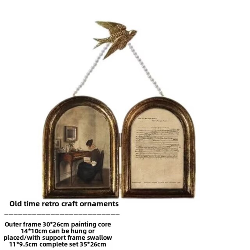 欧式覆古风小众客厅餐厅卧室装饰画高级美式壁画书房挂画中古画框