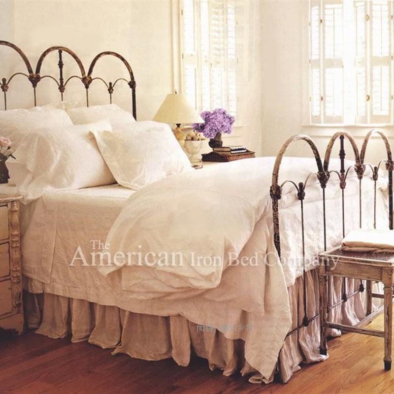 欧式复古铁艺床1.5米1.8米单人双人床 公主铁艺床 铁架床婚庆床