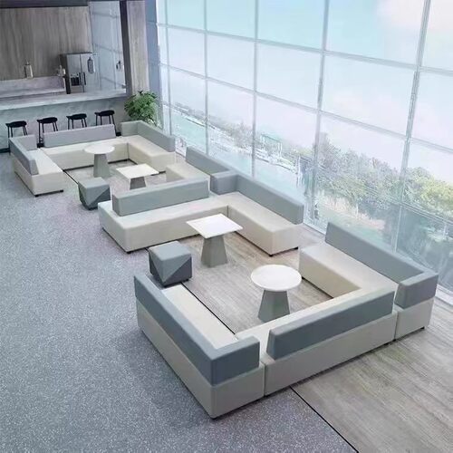 办公室前台接待沙发商场大厅培训机构等候休闲休息区沙发茶几组合