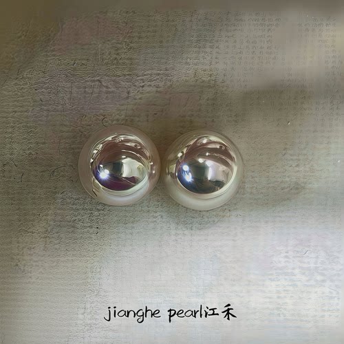 天然海水akoya珍珠耳钉18k金耳钉正圆极光耳环赵露思同款简约素钉