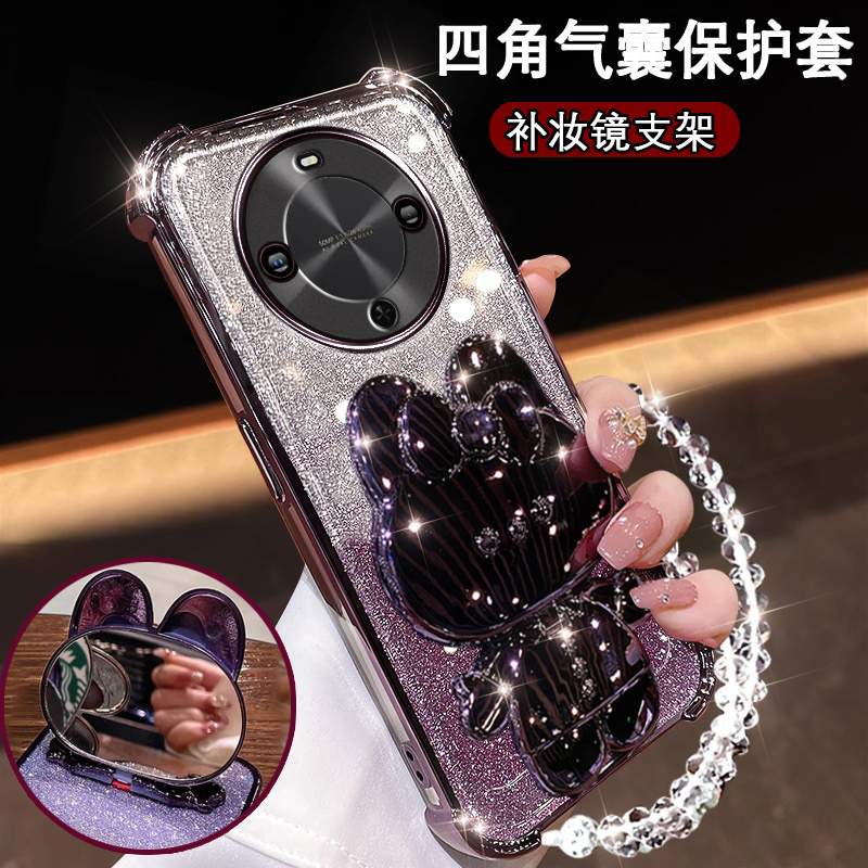 华为麦芒30手机壳网红镜子支架