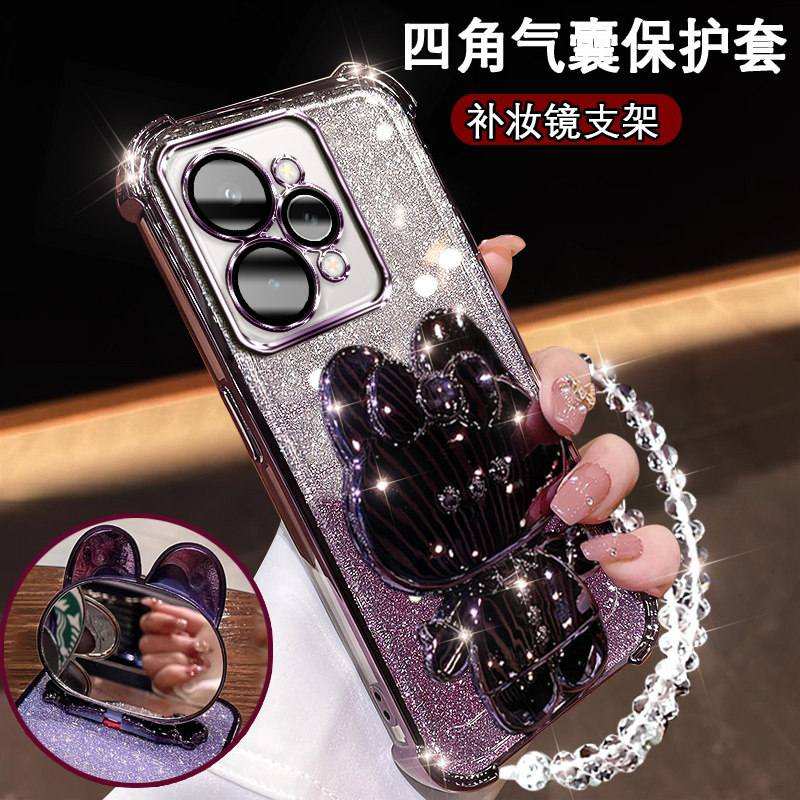 适用真我15新款手机壳可爱支架
