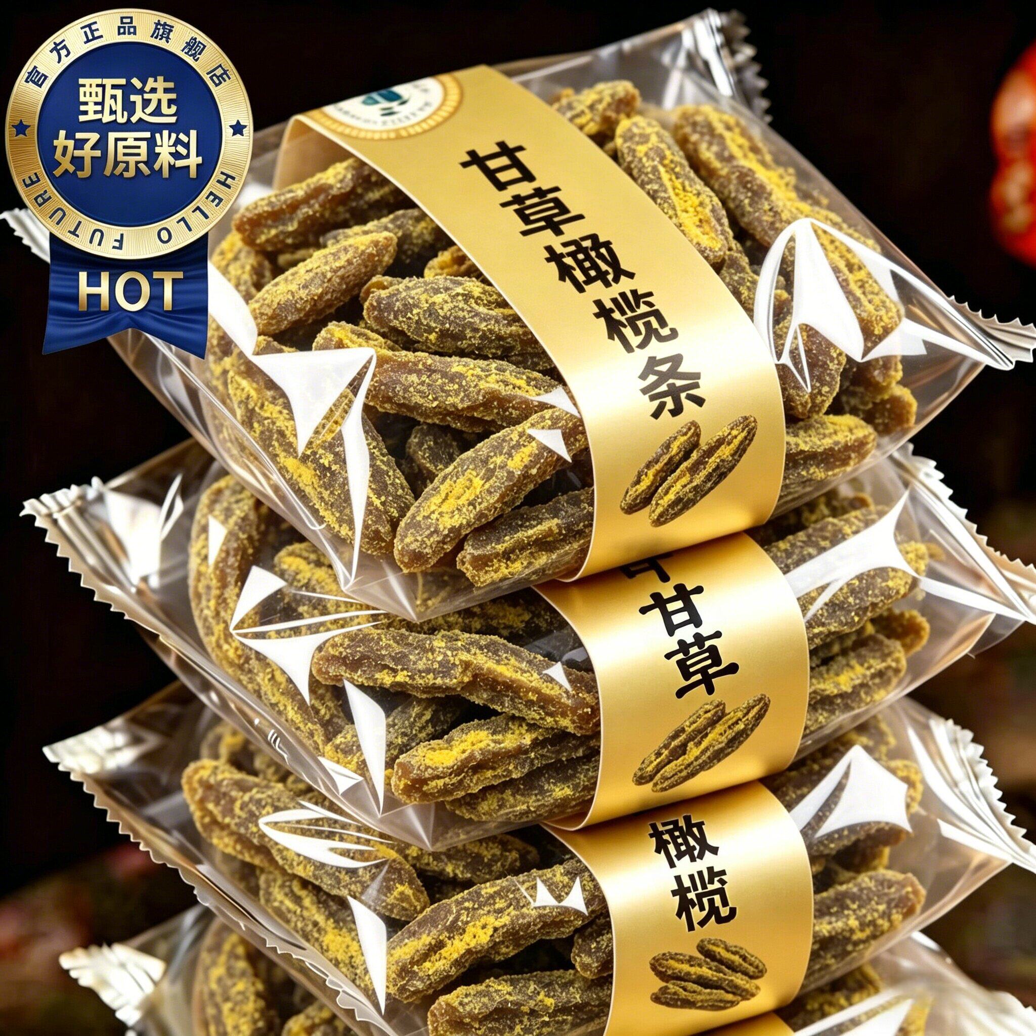 【酸甜解腻】正宗无核甘草橄榄条肉蜜饯潮汕特产九制橄榄果脯炖品