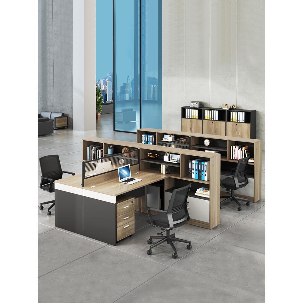 财务办公室桌椅组合简约现代桌子4四人位6六职员屏风卡座电脑家具