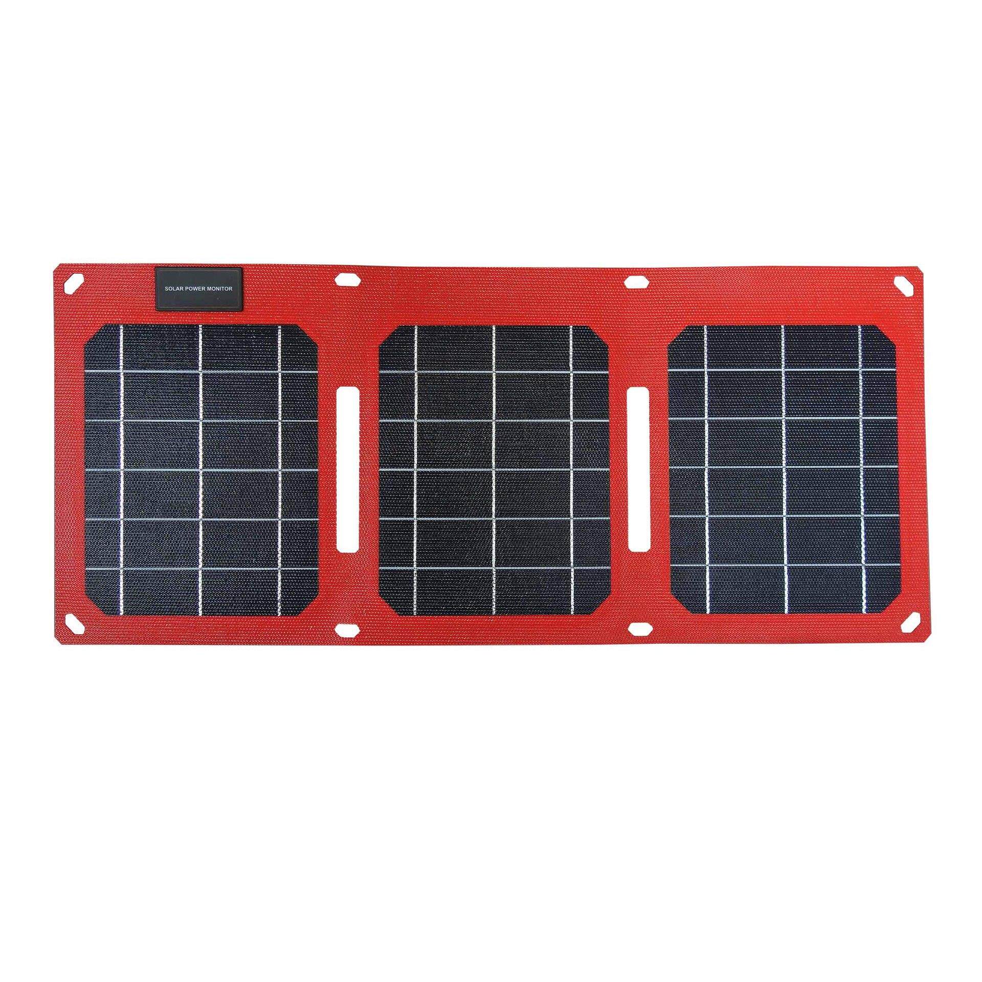 薄膜ETFE一体层压便携式15W太阳能折叠包智能太阳能充电器