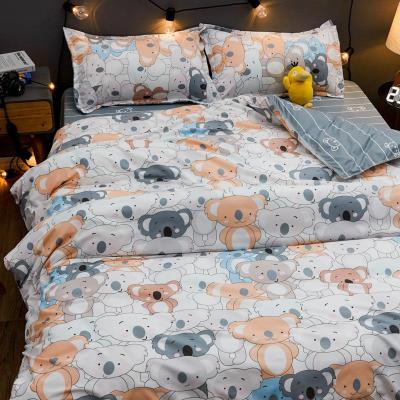 卡通熊公主风被套四件套单人w被罩可G爱少女床单学生宿舍被单三件