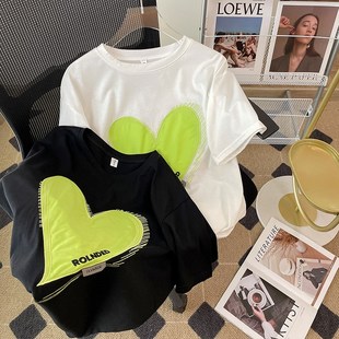 女童短袖T恤夏季2025新款大童宽B松版纯棉体恤儿童夏装上衣女孩棉