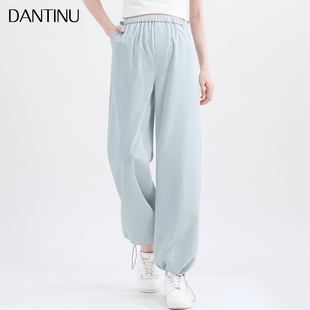 外穿宽松阔腿裤 薄款 夏款 无托 小个子 孕妇裤 托腹抽绳大尺码 子夏季