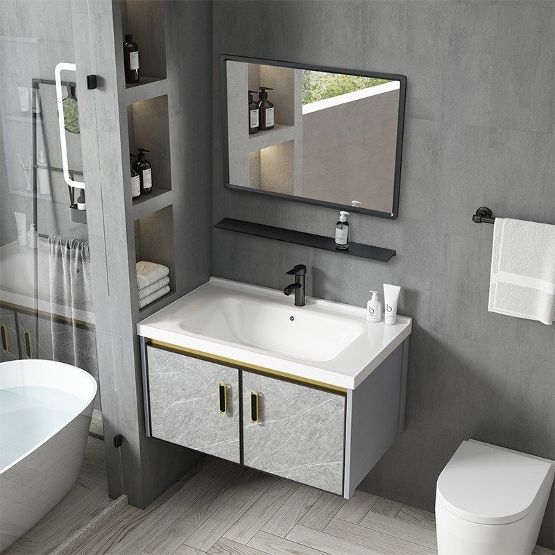 太空铝卫生间现代浴室柜组合小z户型洗手盆洗漱台卫浴一体洗脸盆,家装主材,浴室柜组合,淘宝优惠券,粉丝福利购,淘宝优惠卷