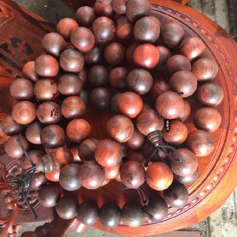 品香阁老料老挝大红酸枝佛珠手链车挂手链手串3.0交趾黄檀