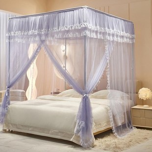 加密蚊帐高级r家用卧室三开门公主风18m外穿加厚落地支 2025新款