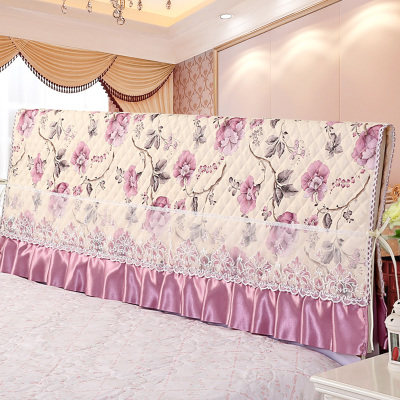 简约床头套床头罩1.5m1.8m布艺夹棉床头防尘保护套实木床头套拆洗