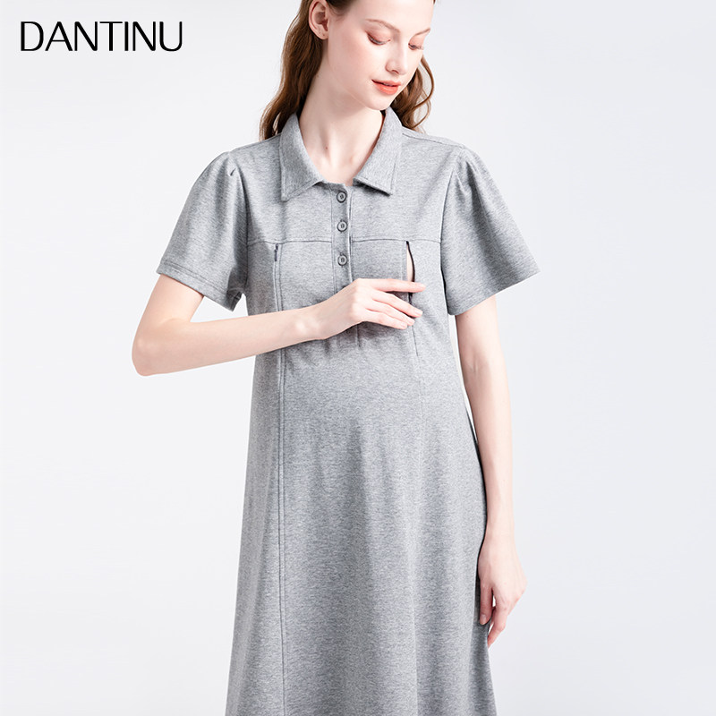 孕妇装夏款20245新款连衣裙小个子夏天短袖遮肚子a字哺乳裙子夏季