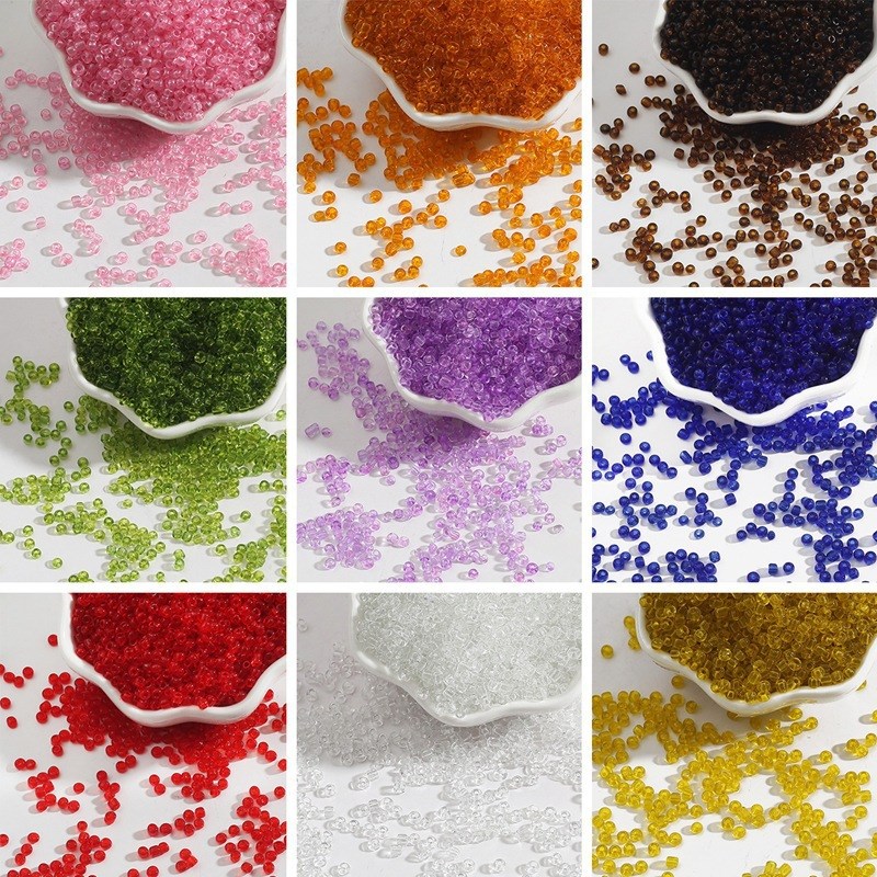 450g透明玻璃米珠手串珠子散珠论斤卖配件手工diy饰品材料