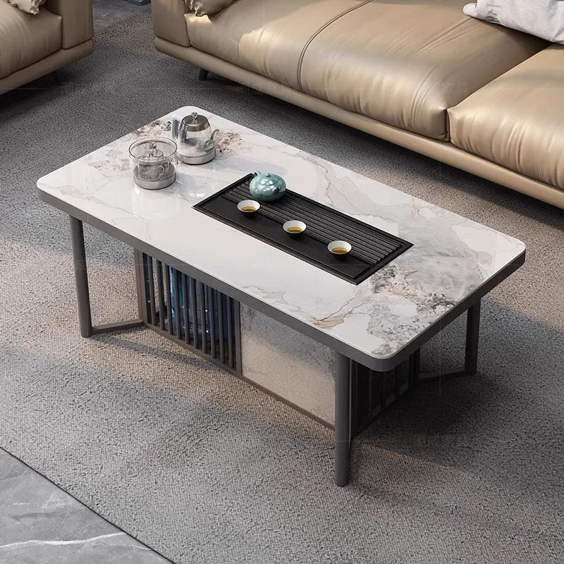 简约现代岩板茶几商用泡茶台家用办公室一体小户型沙发功夫茶几