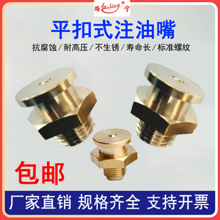 平扣式 810124 黄油嘴平头油嘴1622MM平扣全纯铜船用扁平注油咀M13