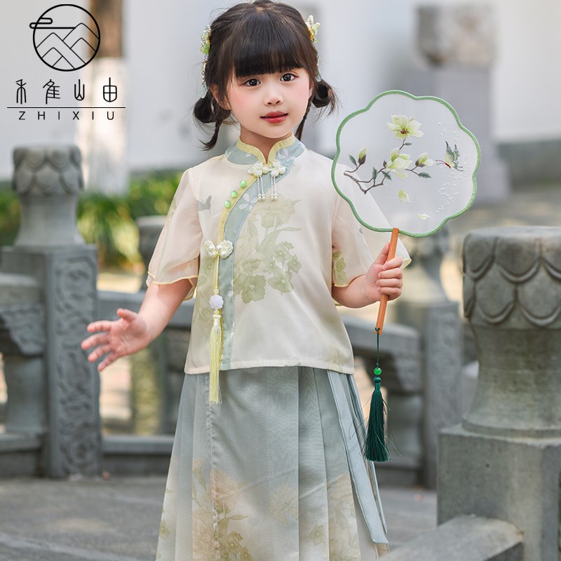 女童汉服夏装新款儿童新中式马面裙新国风唐装小女孩国学古装演出