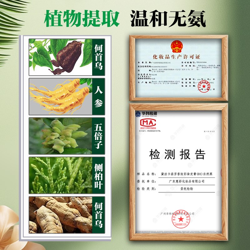 五贝子植物染发剂膏纯栗棕色黑茶色黑色奶茶色棕黑色酒红色遮白发