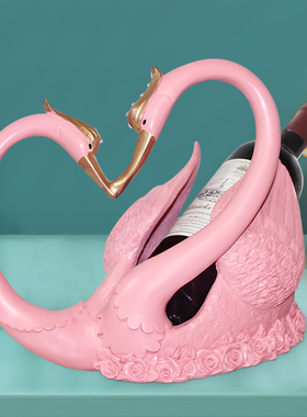 创意天鹅摆件红酒架轻奢斜放酒瓶架子家用玄关葡萄酒酒柜装饰品