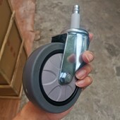 塑料三层餐车轮子送餐车万向轮子收餐车配件轮手推车橡胶静音轮