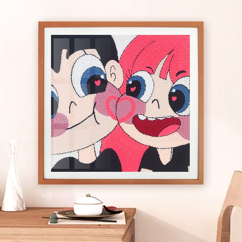 星蝶公主风情侣戳戳绣diy手工毛线画材料包生日礼物送闺蜜装饰画