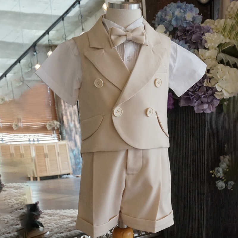 男童西装儿童礼服男宝燕尾马甲套装周岁生日帅气英伦风演出服走秀