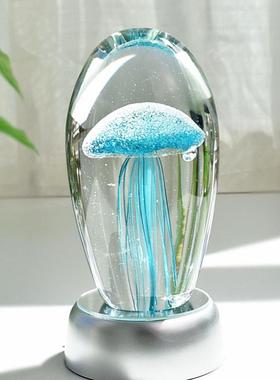 儿童生日礼物发光水母琉璃玻璃水晶球夜光灯工艺品摆件送女生闺蜜