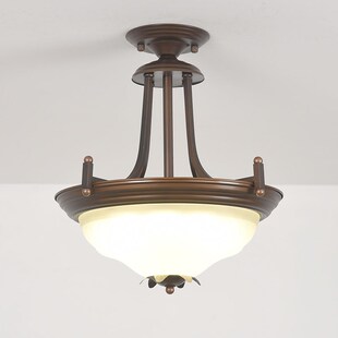 美式复古半吸顶灯卧室餐厅灯中古走廊过道灯入户S玄关门厅防尘灯