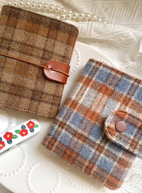 毛呢格子搭扣本 A8/M5活页  可爱迷你布艺便携本子  手帐计划本