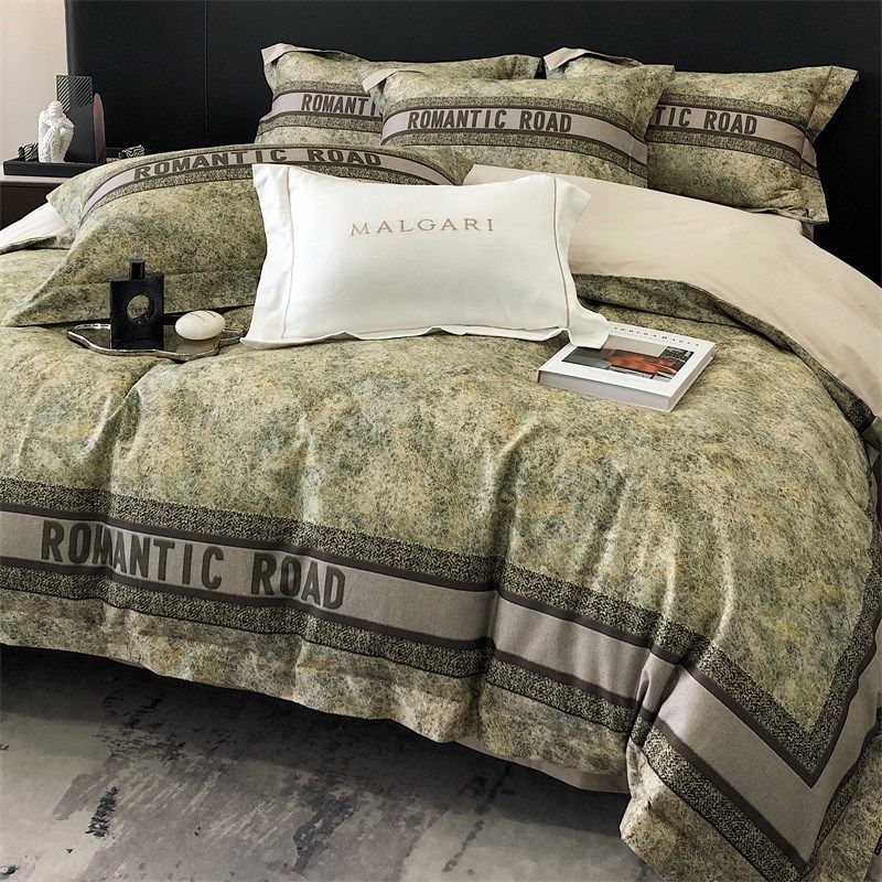 轻奢高端超柔100支磨毛四件套全棉床单床笠加厚纯棉被套床上用品4