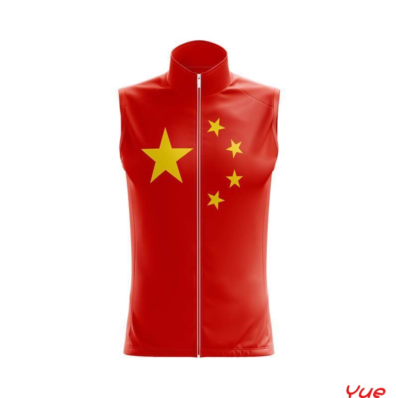 2022c月下骑行国风自行车春夏秋冬骑行服防风马甲专业抓绒背心男