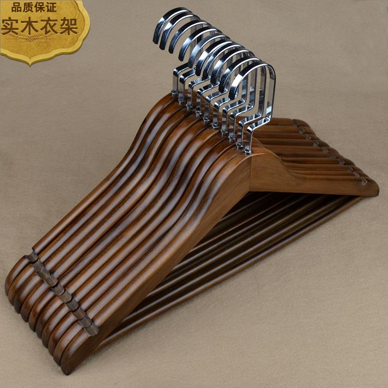 高档服装a店韩版铁艺衣架榉木男女装创意裤架木质实木衣挂酒店衣
