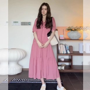 夏装 穿搭短袖 2025新款 法式 长裙雪纺娃娃裙遮肚子 连衣裙夏季 孕妇装