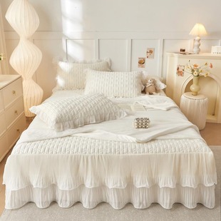 冰丝夏凉被四件套二合一床笠式 公主风夏被单件薄被子2p024新款 床