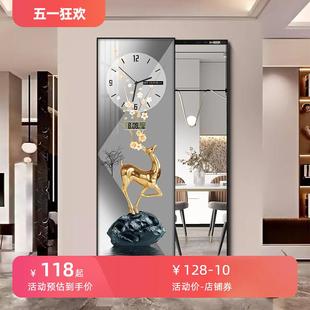 全身镜装 隐藏式 饰画入户走廊过道隐形试I衣镜带钟表可遮挡推拉镜