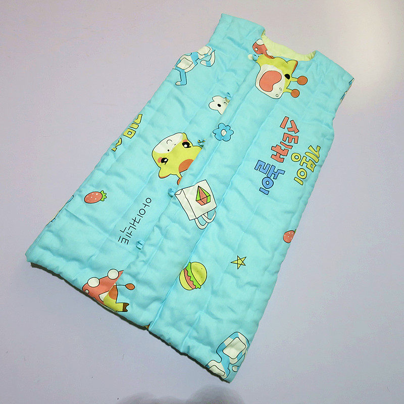 儿童睡袋防踢被纯棉花中大童长版棉花睡袍秋冬手工宝宝春秋家居服