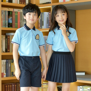 中小学生班服校服男童女童夏季短袖T恤套装英伦学院风幼儿园园服