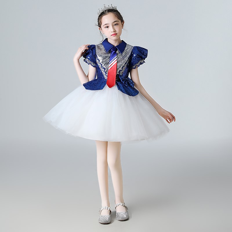 儿童朗诵表演礼服小学生合唱服装幼儿园走秀舞蹈服演出公主蓬蓬裙