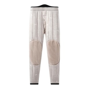 男 妈妈打底裤 春织秋冬中老年加绒加厚羊毛夹层棉裤 老人防寒保暖裤