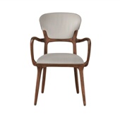 北欧实木餐椅家用轻奢椅子简约扶手椅软靠书椅北美黑胡桃靠背椅