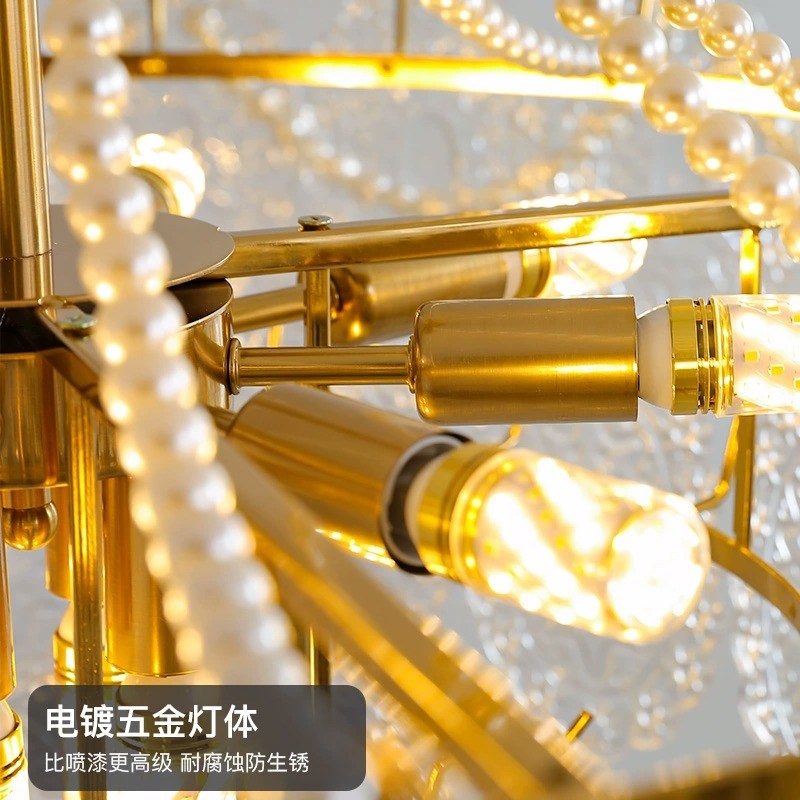 中山灯具网红客厅灯主卧室房间灯法式轻奢灯具2023年新款水晶吊灯