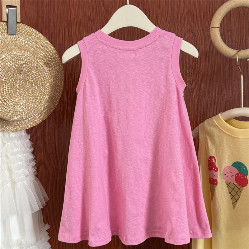 韩国童装连衣裙夏季女童2024新款洋气可爱卡通背心裙纯棉儿童裙子