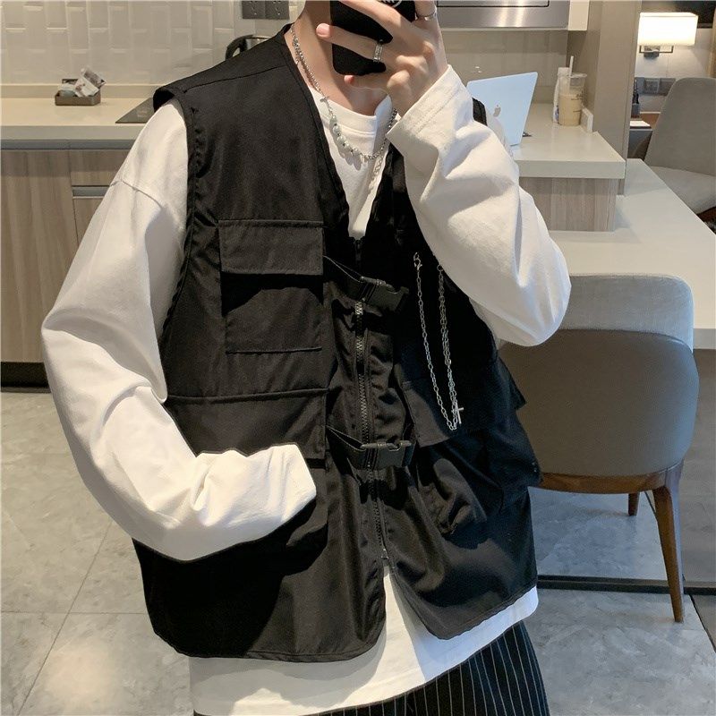 2022KTV服务员马甲工作服酒吧马夹制服夜场服务生工装理发绣LOGO