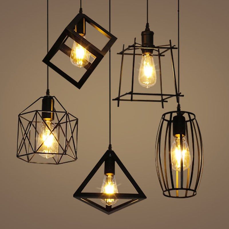 工业风吊灯led复古鸟笼创意个性装饰酒吧过道餐厅铁艺吧台小灯具,家装灯饰光源,客厅吊灯,淘宝优惠券,粉丝福利购,淘宝优惠卷