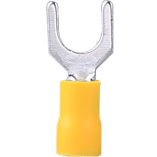 冷压接线端子SV1.25 6叉型UT铜鼻子预绝缘端子黄铜 欧式