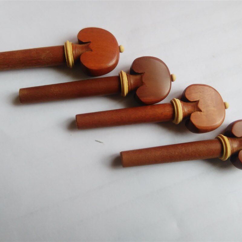 小提琴弦钮执手4/4 高级枣木琴弦轴柄轴子4个一套小提琴配件旋钮